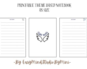 Caderno A5 para imprimir em PDF | Diário minimalista | Artigos de papelaria para download digital | Planejador de estudos