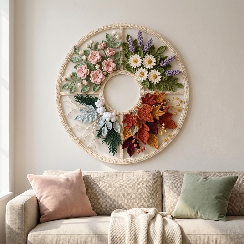Everturn Modular Four Seasons Botanical Wheel Crochet Pattern