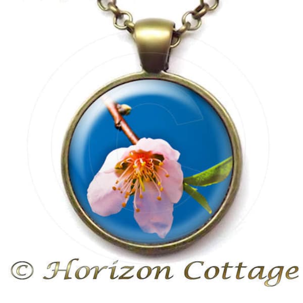 Peach Blossom Pendant and/or Earrings - Gifts Under 15 Dollars - Art Photo Pendant