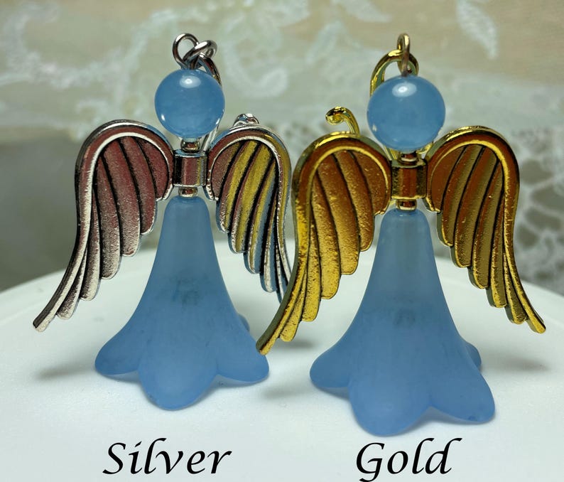 Something Blue Angel Wedding Bouquet Charm, Shower Gift, I Carry