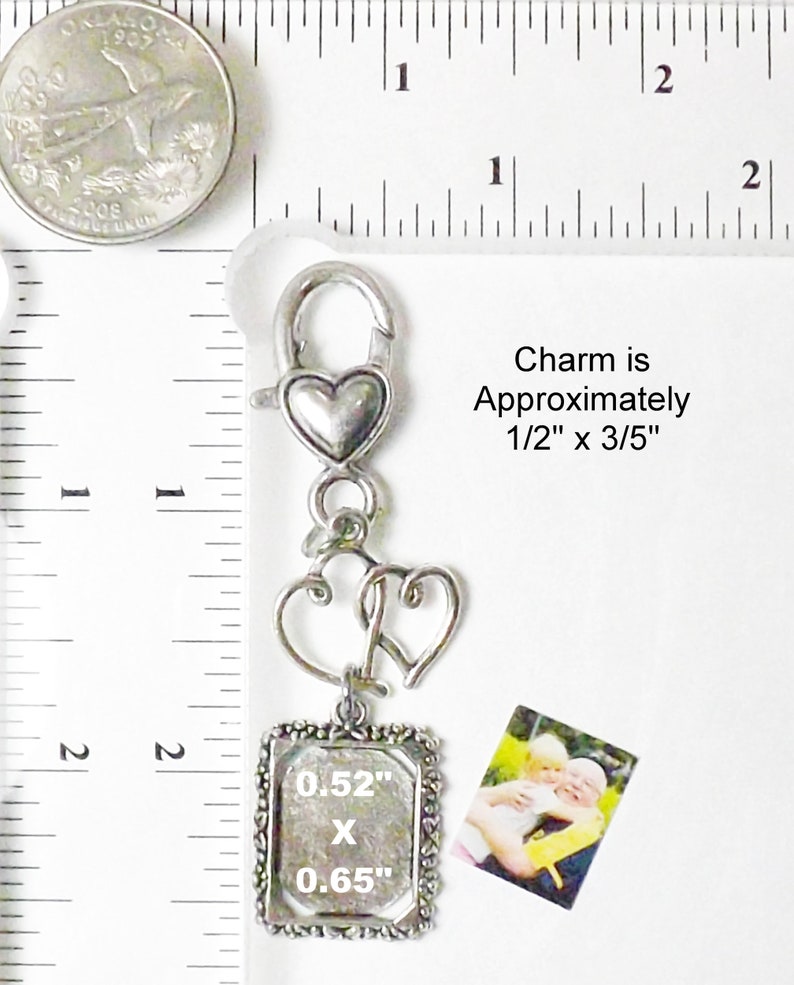 DIY Wedding Bouquet Photo Charm, Shower Gift, Custom Photo Jewelry, Bridal Bouquet Memorial, Silver or Gold Tone, Do It Yourself Option image 7