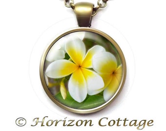 Tropischen gelben Plumeria Frangipani Kette - Kunst-Foto - Ihre Wahl der Oberfläche