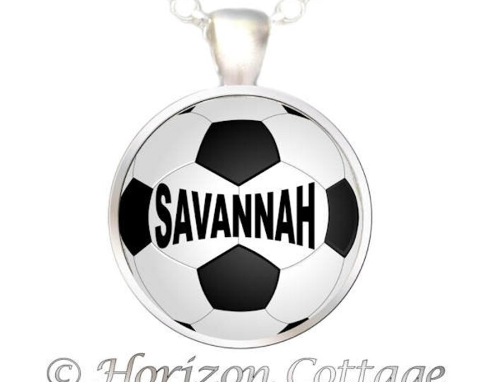 SOCCER BALL Necklace, Player's Name on Soccer Ball, Custom Soccer Ball, Personalized Soccer Ball Pendant, Your Choice of Finish