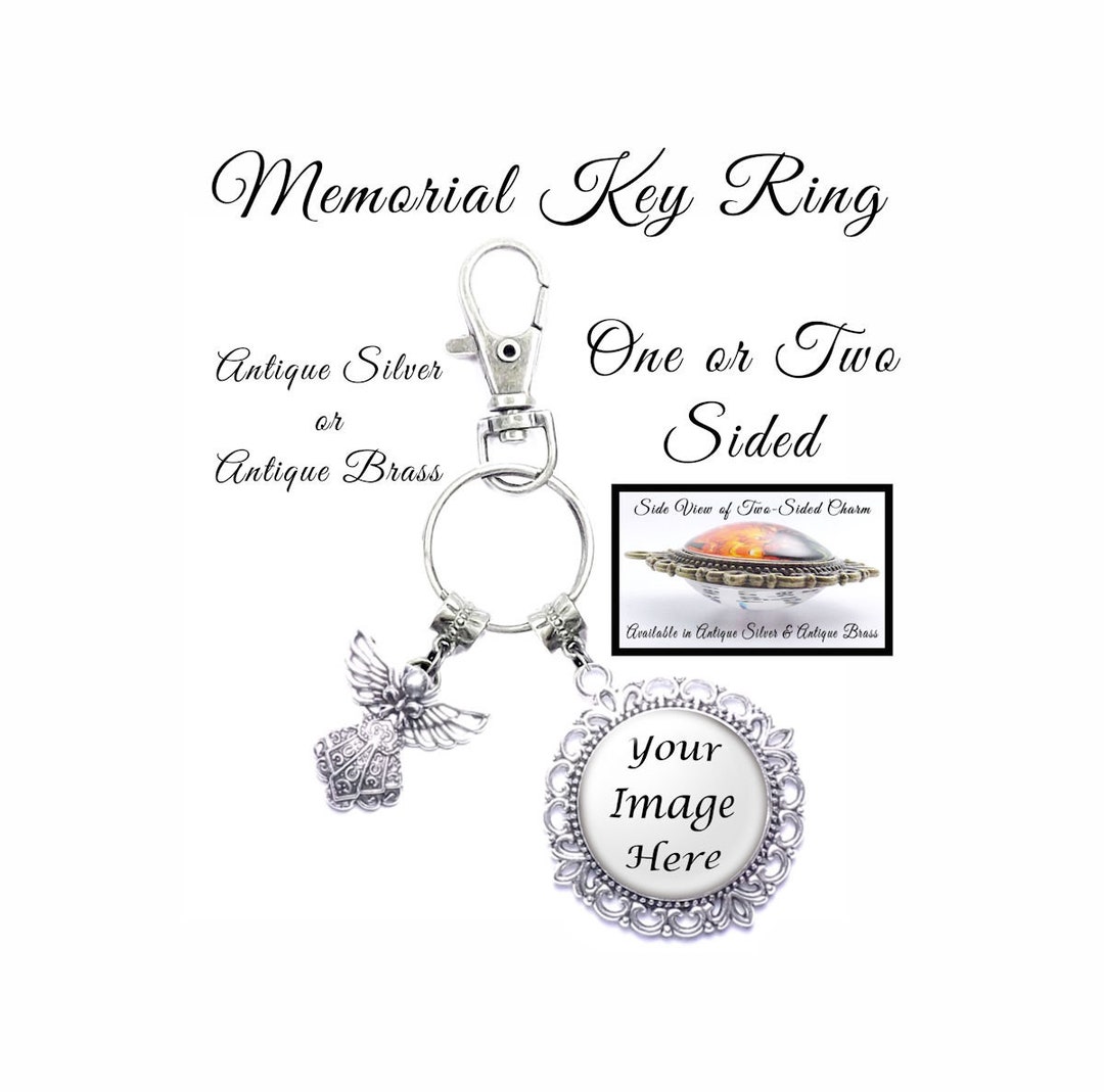 Memorial Purse Clip or Keychain Plus the Charm of Your Choice Etsy