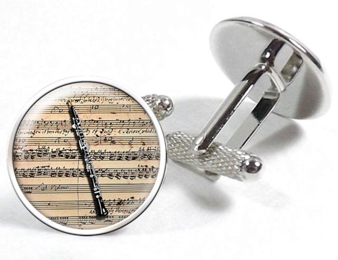 Oboe Over Handel's Messiah Draft Sheet Music, Orchestra Cufflinks, Oboe