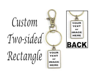 Custom Two-Sided Keyring, Your Photo or Text in a Double-Sided Purse Clip, Personalized Key Ring, Your Images in a Keychain, Custom Bag Clip