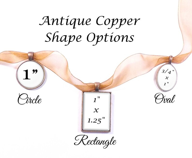 Antique Copper Bridal Bouquet Charm Simple and Elegant, Available in Three Shapes, Gift for the Bride, Custom Wedding Bouquet Jewelry afbeelding 2