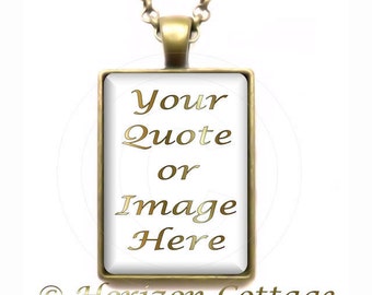 Custom Rectangle Pendant, Customized Necklace and or Bag Clip, Your Photo or Quote in a Pendant Necklace, Key Ring, or Set