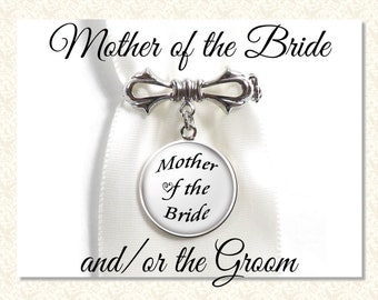 Mother of the Bride Pin, Mother of the Groom Brooch, Your Choice of Designation, Lapel Pin, Family Designation Jewelry, Custom Wedding Pin