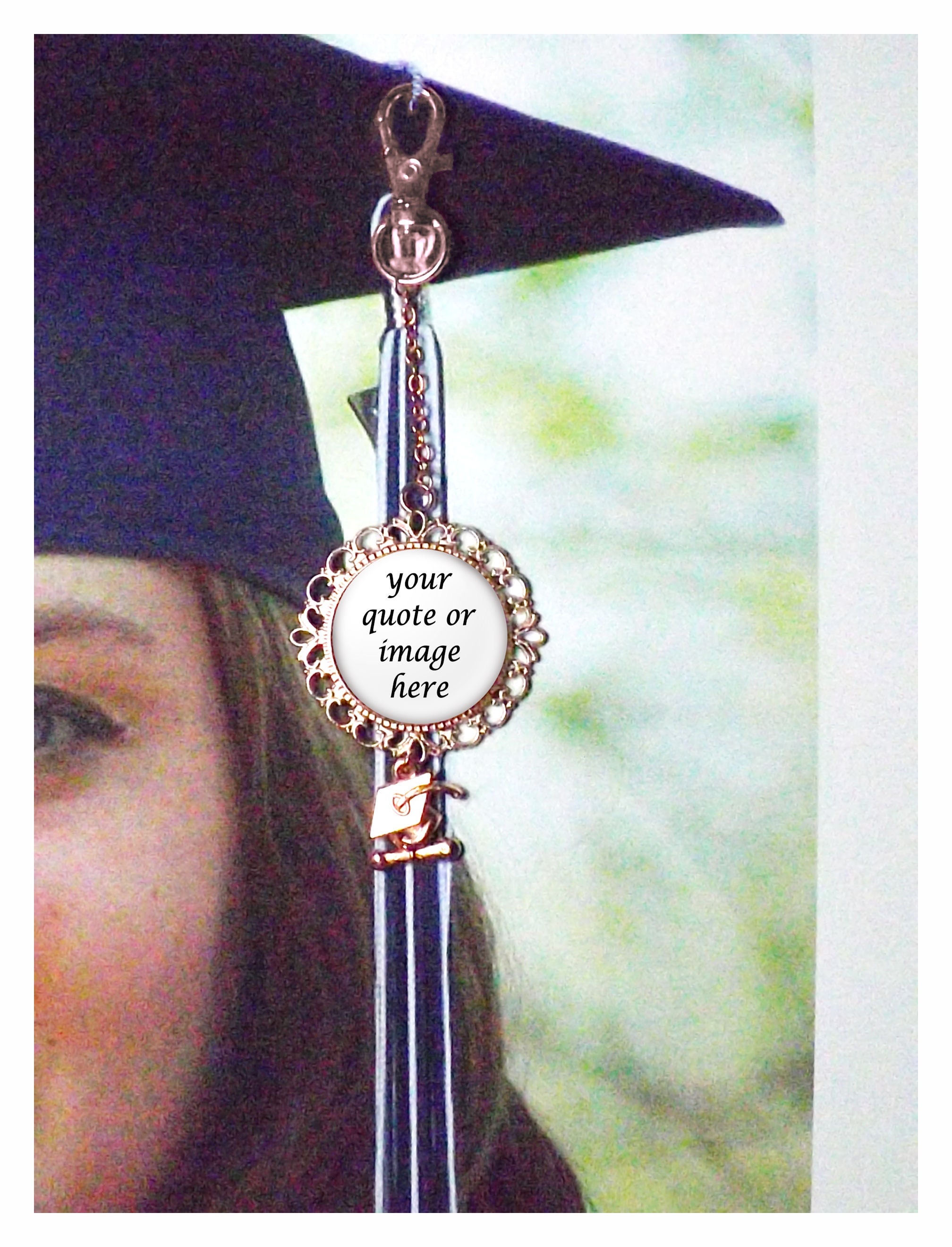 Graduation Tassel Charm Memorial Photo Charm for Mortarboard Etsy New