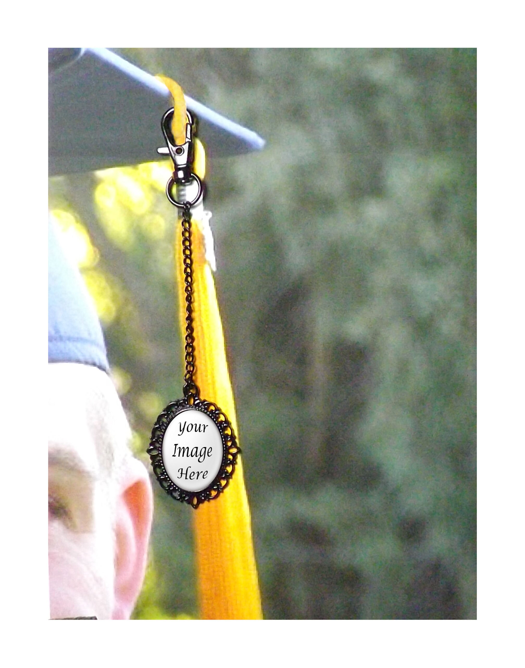 Black Graduation Tassel Charm Memorial Photo Charm for Etsy