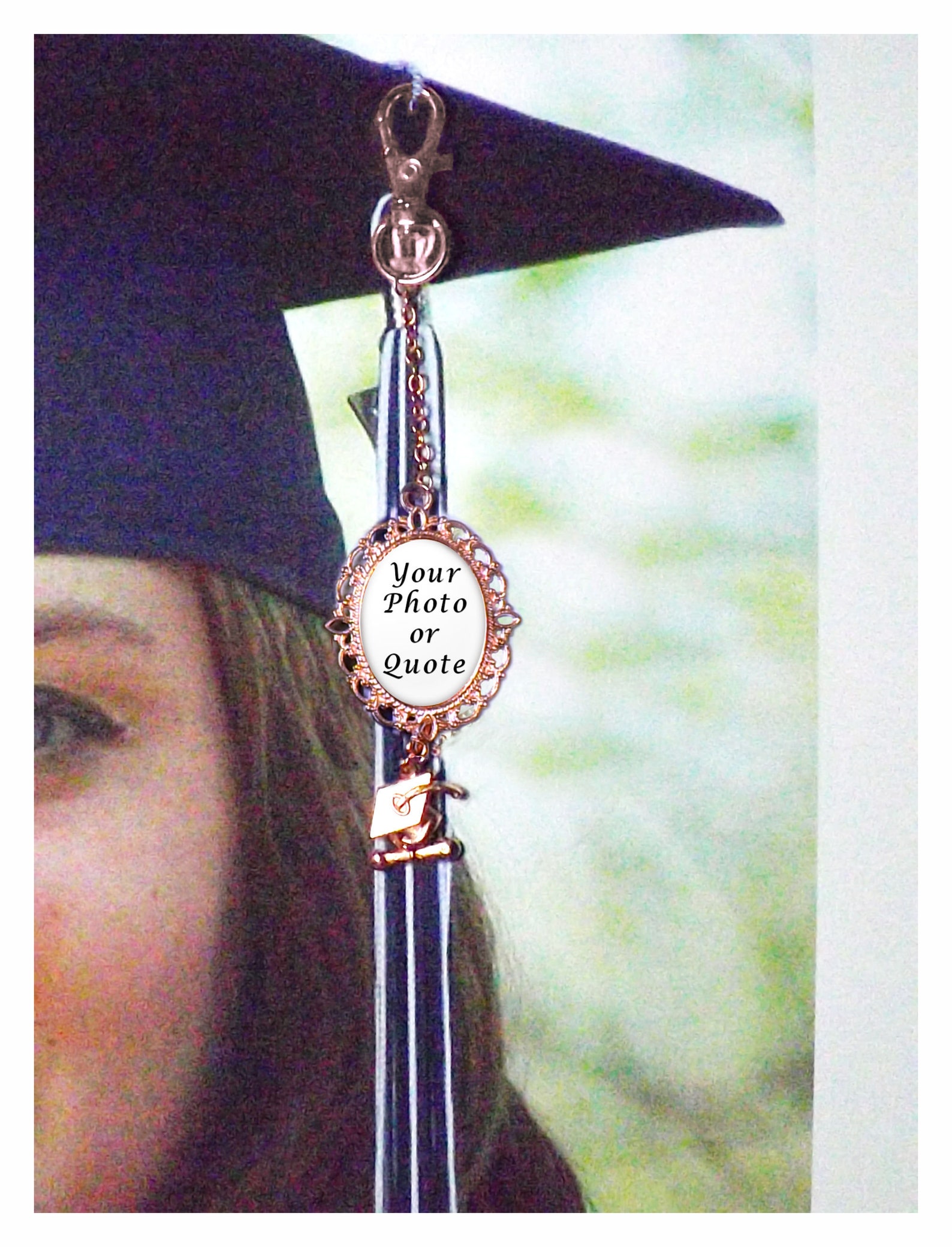 Graduation Tassel Charm Memorial Photo Charm for Mortarboard Etsy