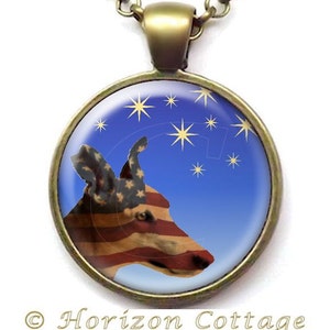 Patriotic Greyhound, Service Dog, Antique American Flag, Starry Sky, American Flag, Flag Day, Independence Day, Art Photo Pendant image 1