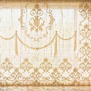 Embroidered floral tulle curtain panel – Elegant decor Made in Italy