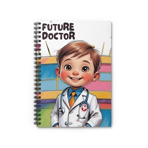 Cuaderno espiral "Future Doctor": bonito cuaderno para niños, médico, material escolar, regalos para estudiantes, motivacional.