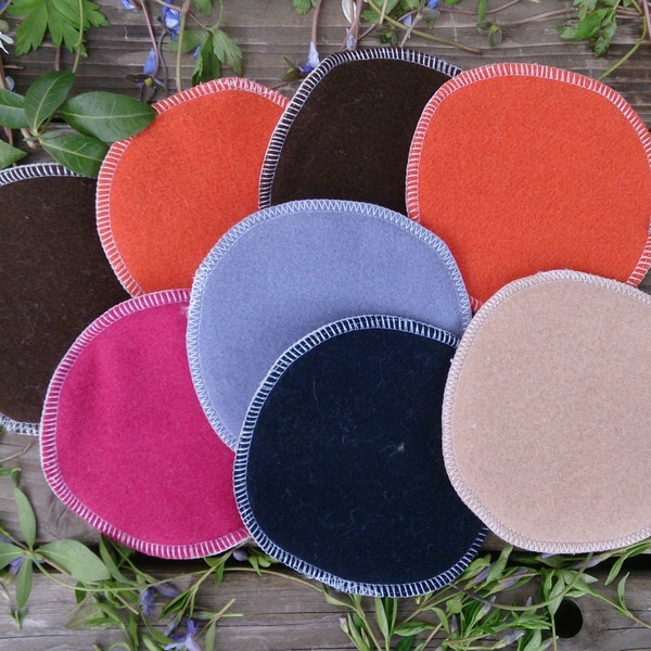 Coussinets d'allaitement/d'allaitement 100 % laine mérinos couleur sable une paire (2 pièces) 10-13 cm (3,9-5,1 pouces) deux couches, très doux et pur