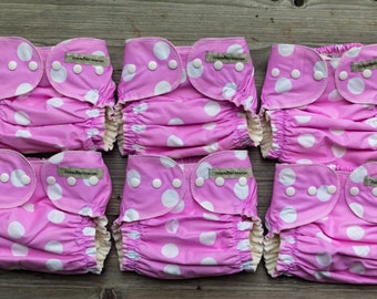 6pc Hemp organic cotton cloth diaper pack + merino wool cover / cloth nappy set / Handmade Lithuanian / organic cotton