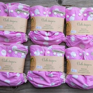 6 Stück Hanf-Bio-Baumwolle Stoffwindeln Set für Baby + Merino Wolle gratis Bezug