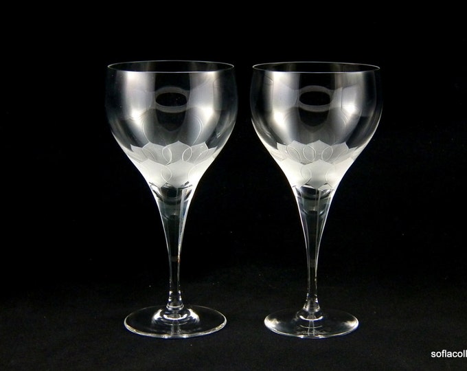 Rosenthal Crystal Wine Goblets Wine Glasses Lotus Blossoms Etsy