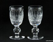 Waterford Crystal Colleen Pattern Short Stem Cordial Liqueur Glasses - Early Signature (pairs)