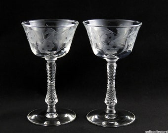 Coupes/coupes à champagne motif classique 3007 Rock Sharpe - accessoires de bar vintage des années 40 (paire)