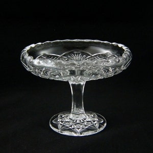 Bryce - Higbee Madora (aka Arrowhead in Oval) Pattern 6&quot; Comport / Compote - Antique Early 1900s EAPG - ca 1905