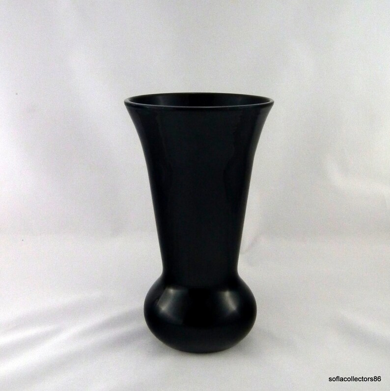 Paden City Glass 184 Black Amethyst 10 Vase Vintage Etsy
