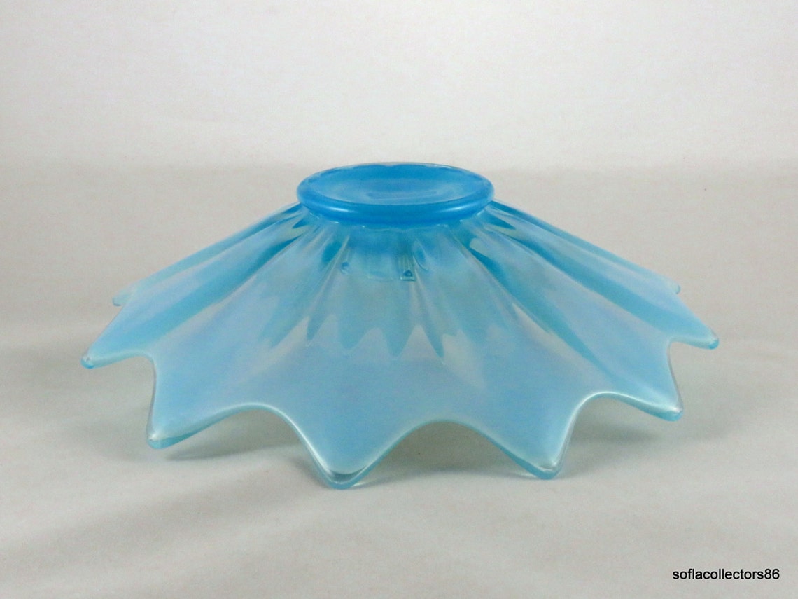 Fostoria Heirloom Blue 2183 311 Flora Candle Holder Vintage Etsy
