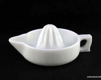 McKee Milk Glass Sunkist Citrus Reamer - ca 1926-51