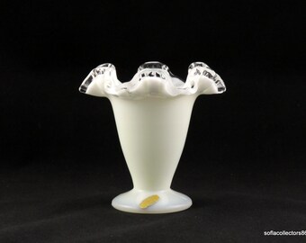 フェントン初期シルバークレストダブルクリンプ花瓶（オリジナルラベル