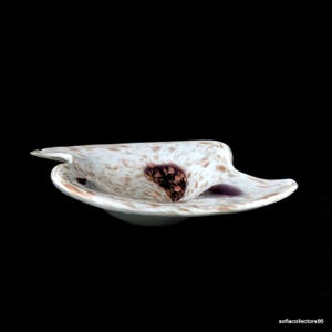 Murano Fratelli Toso (presumed) White, Amethyst & Copper Aventurine Pinwheel Bowl