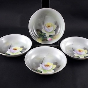 Noritake Rose Pattern Berry Bowls or Dessert Bowls / Fruit Bowls - Vintage 1920s 1930s Noritake China (set of 4)