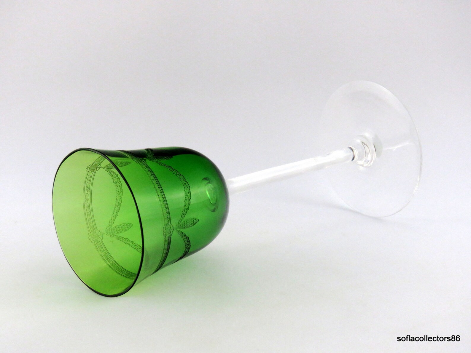 Heisey Green & Crystal Wine Glasses / Goblets W 152 Apollo Etsy