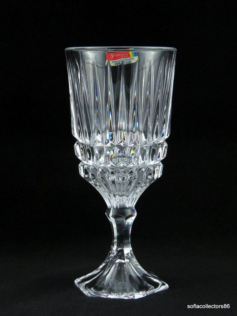 Fostoria Heritage Pattern Crystal Water Glass / Goblet with Etsy