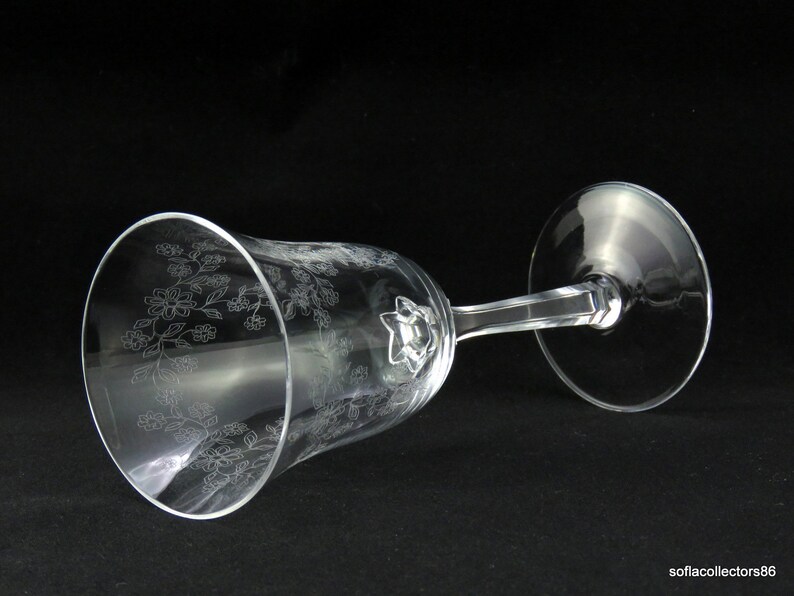 Lenox Crystal Castle Garden Etch Wine Glasses / Goblets Etsy