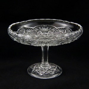 Bryce-Higbee Madora (aka Arrowhead in Oval) Pattern 8&quot; Comport/Compote - Antique Early 1900s EAPG - ca 1905
