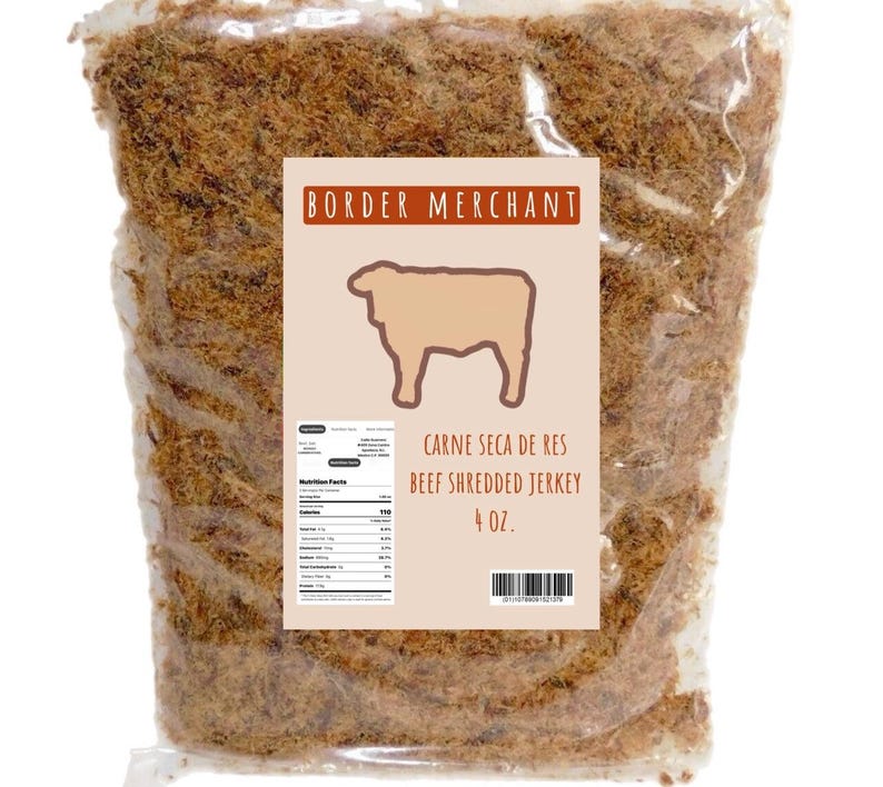 Machacado Carne Seca De Res Carne De Res Desmenuzada Jerkey Hecho A Mano De México Apodaca N.L. 4 onzas imagen 1