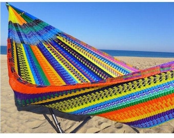 The 14 Ft King Size Hammock Hamaca Mexico Handmade Threaded Patio Camping New