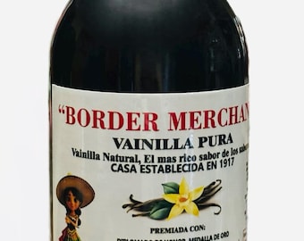 Border Merchant Vainilla Pura Authentic Mexican Pure Vanilla Extract Glass Bottle 31oz