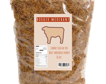 Machacado Carne Seca De Res Beef Shredded Jerkey Handmade From Mexico Apodaca N.L. 16 oz