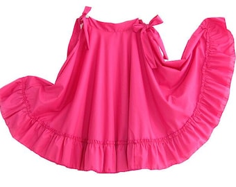 Girls Full Super Wide Skirt One Size Waist For Folkloric Dances New Handmade