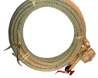 Lazo de cuerda de rodeo occidental de 40 pies - Lariat Riata Agave Maguey Straw Auténtico México