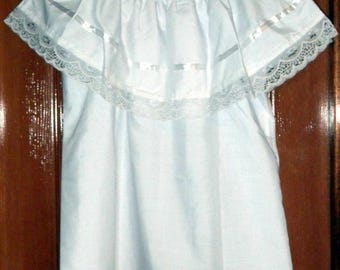 Mädchen Weiß Off-Shoulder Rüschen Top W | Spitzenband Mexiko Folklorico Fiesta Tanz