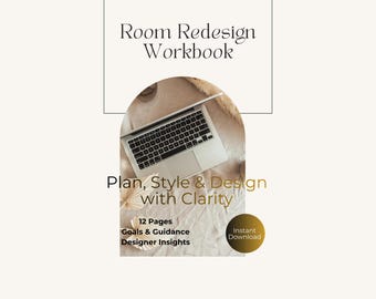 Room Redesign Workbook, Room Makeover, Design Tips, DIY Home Refresh (Digital Download)