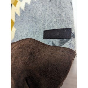 Bolso bandolera Mercy Grey hecho a mano, de lana Pendleton y cuero de Oregón, estilo suroeste. imagen 12