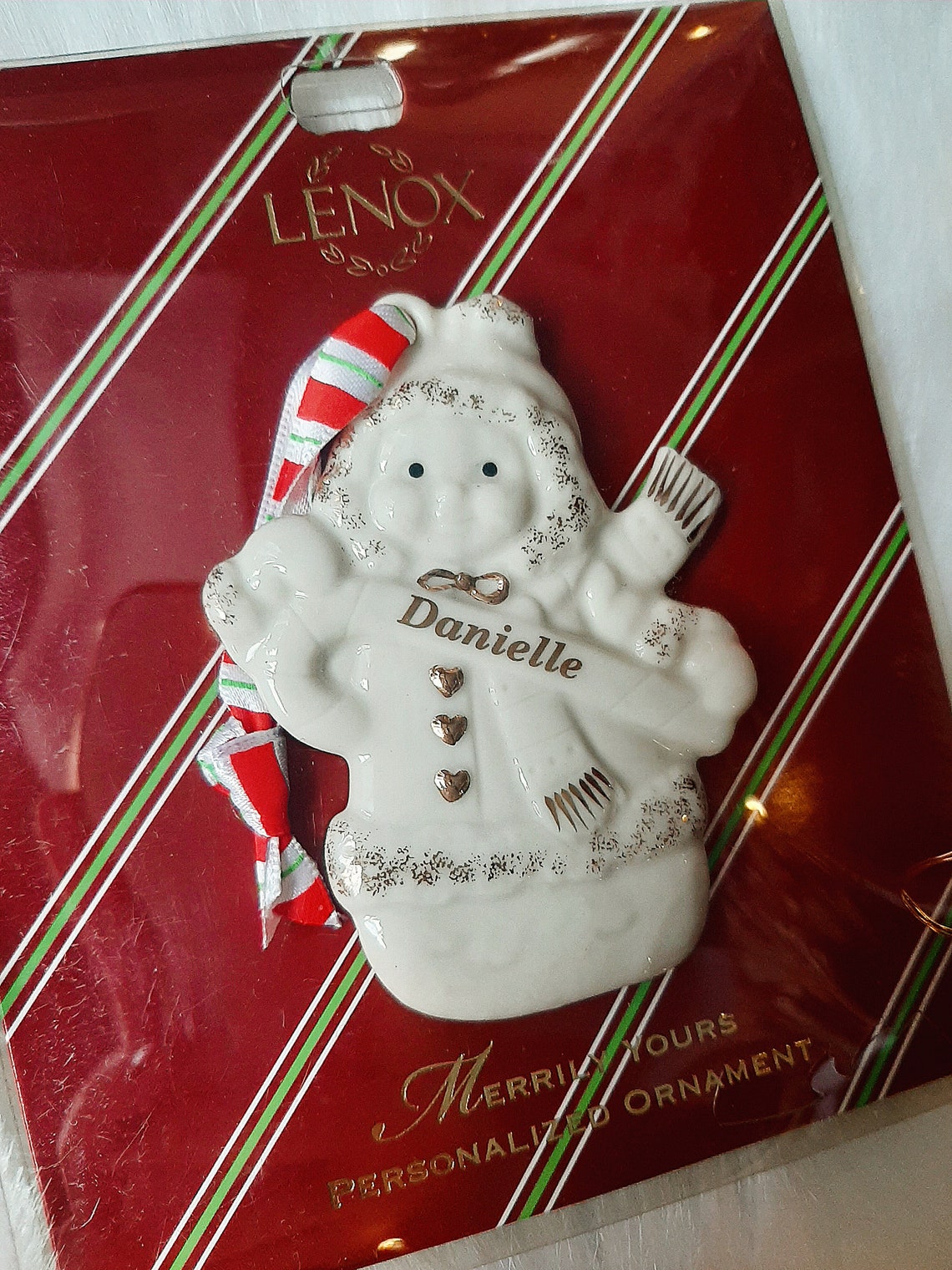 Vintage Lenox Christmas Ornament Danielle Personalized Snow Etsy