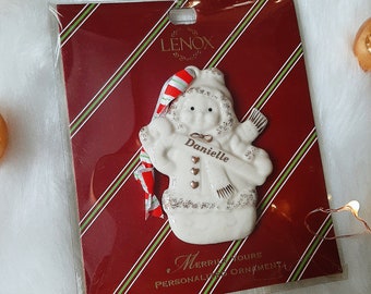 Vintage Lenox Christmas Ornament Danielle Personalized Snow Girl