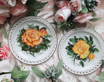 American Rose Garden Plate Set of TWO 1988 PEACE and ECLIPSE in Original Boxes