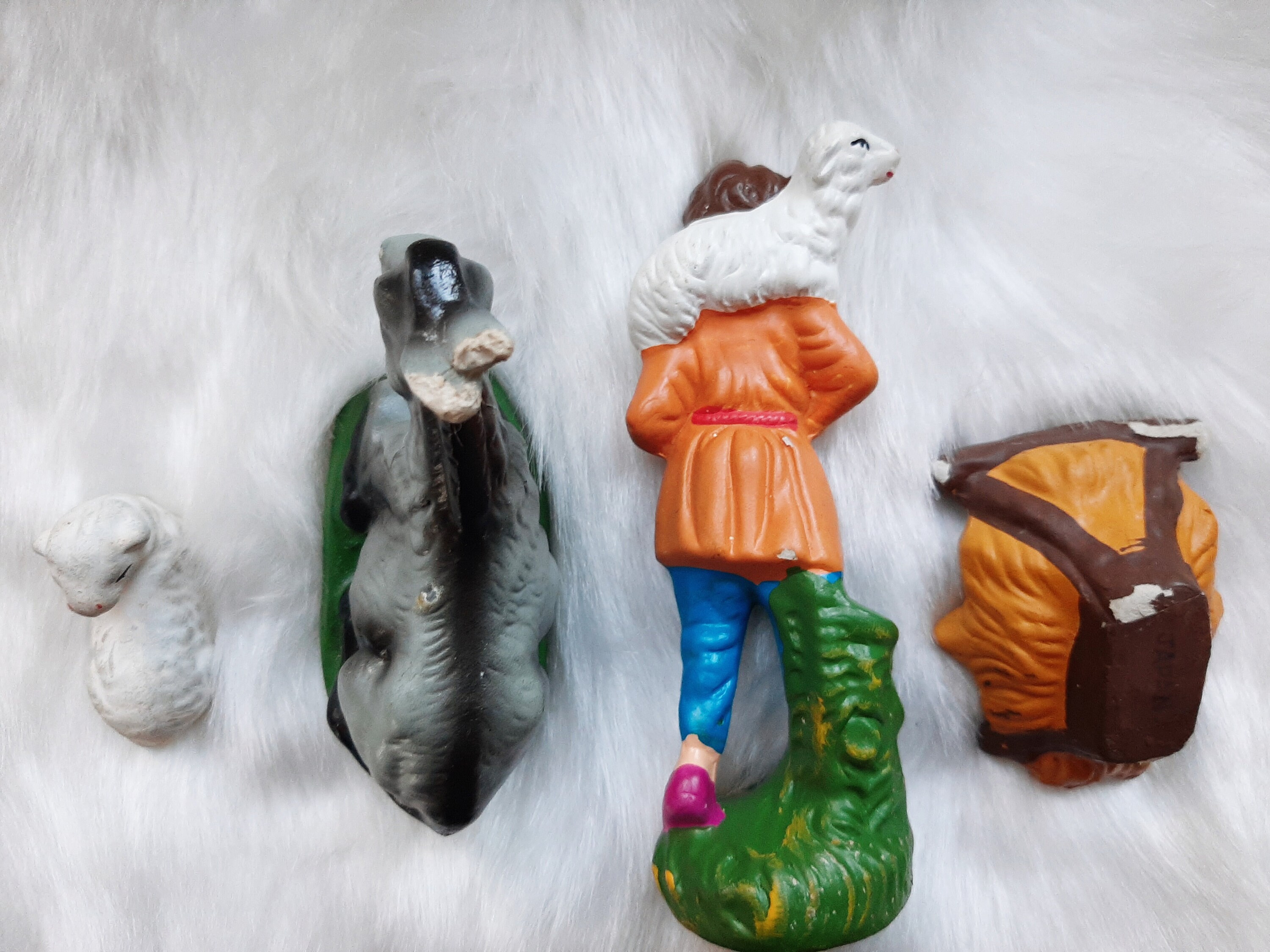 Vintage Japan Nativity SET of 4 Baby Jesus Sheep Donkey Etsy