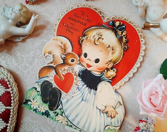 Vintage Valentine Hallmark 1947 Large Standing With Easel